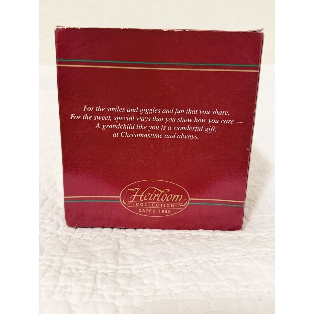 1999 Carlton Cards Heirloom Collection Love You Grandson Puppy Present Ornament